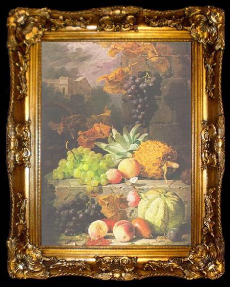 framed  unknow artist By the Old Garden Wall, oil on canvas, 1864, ta009-2